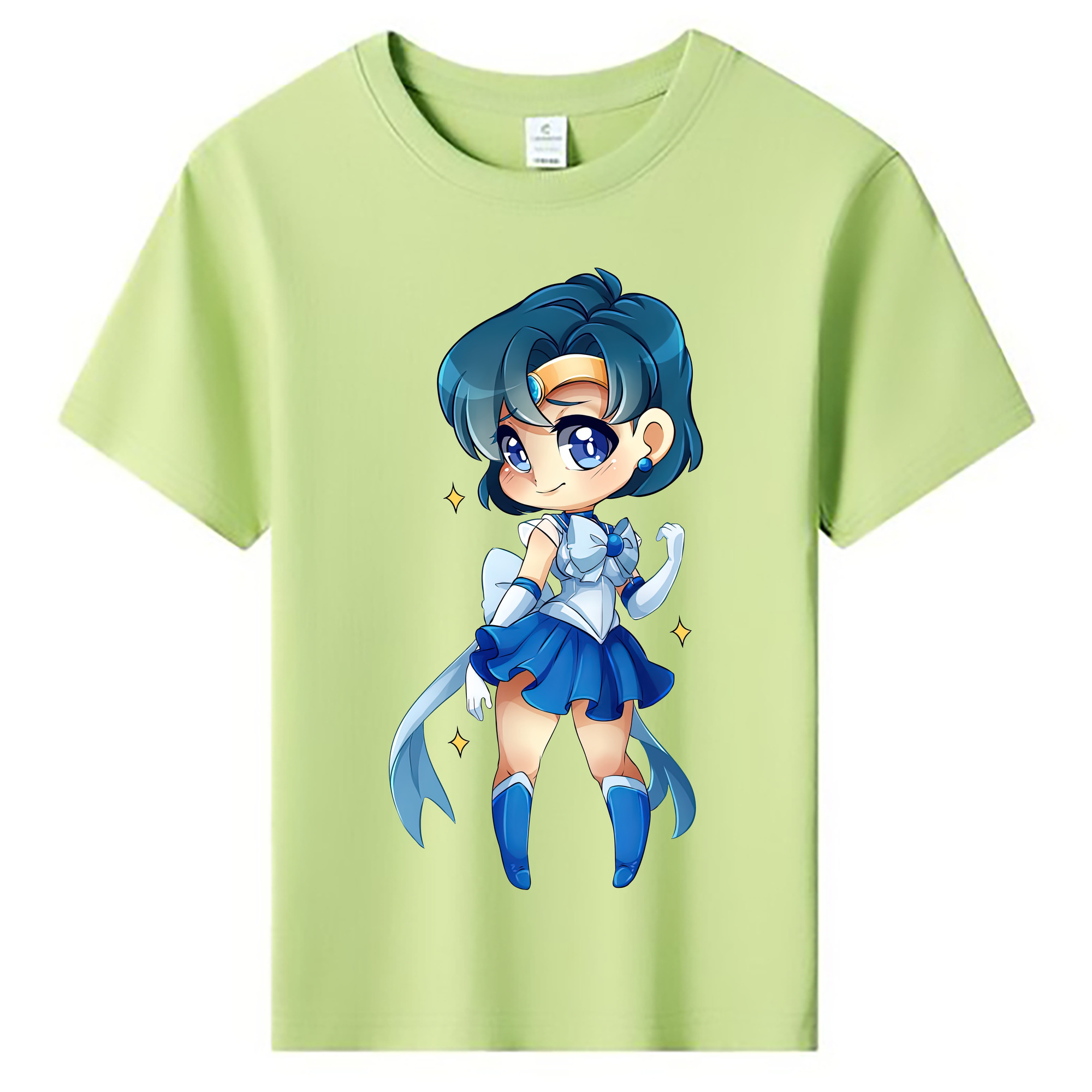 （画像用） 美少女戦士セーラームーン 水野 亜美 みずの あみ Sailor Moon Mizuno Ami 綿100％キッズTシャツ（フロントプリント）